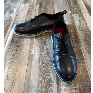 Stacy Adams Black Oxford Loafer Perforated Bungee Laces 6M Hybrid Modern Sneaker